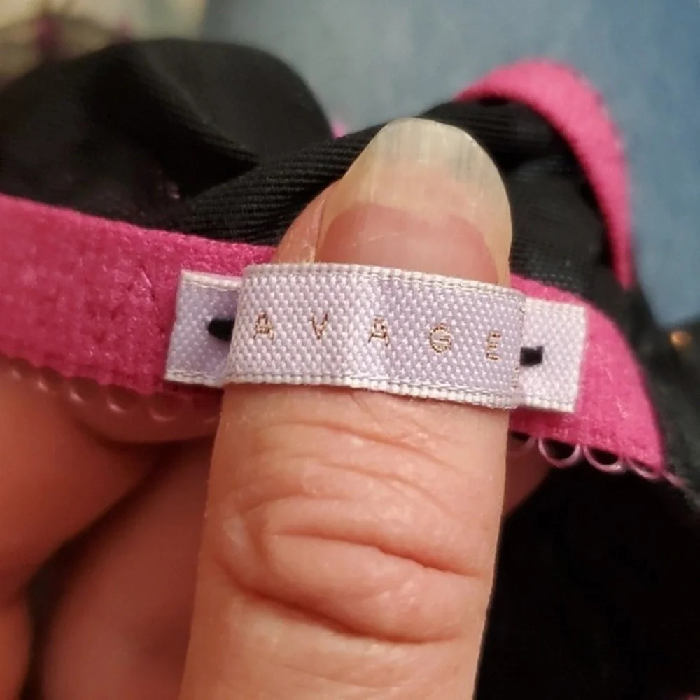 Savage X Fenty Semi Sheer 3D Floral‎ Underwire Pink And Black Bra